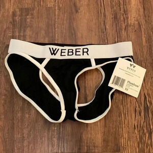 Katy Weber Jock Briefs Underwear Black & White  Pima Cotton X-Small. New